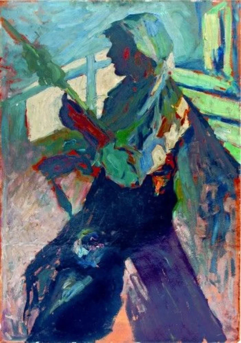 Țărancă torcând, detail