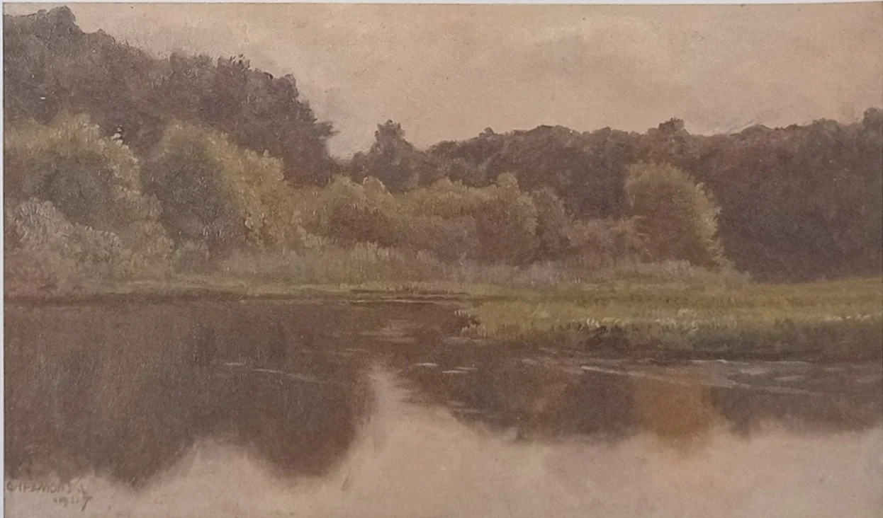 Pejzaż ze stawem, detail