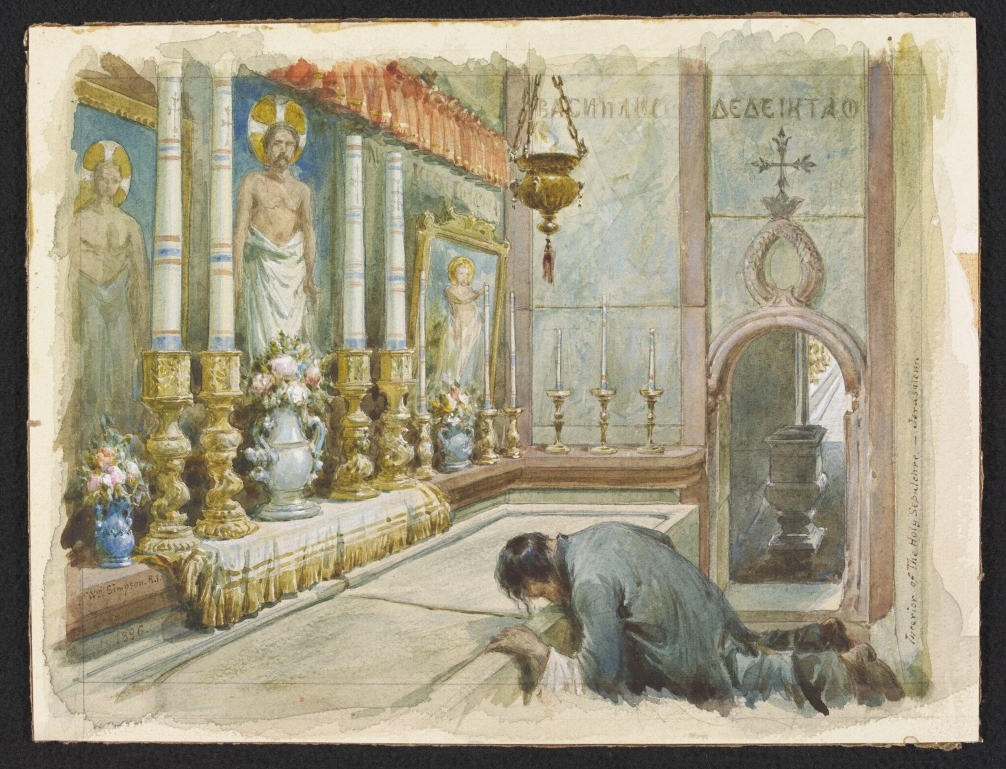 Interior of The Holy Sepulchre, - Jerusalem., detail