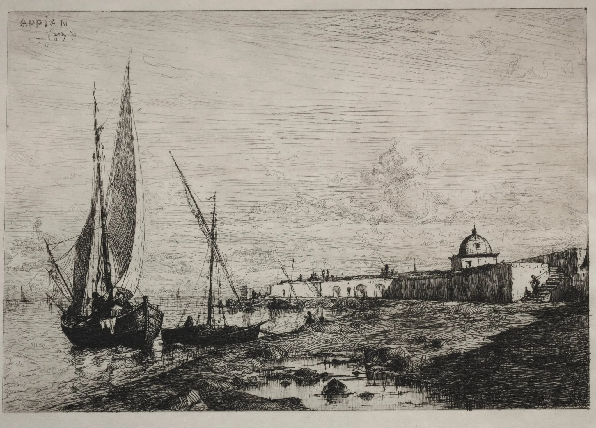 The Port at San Remo, detail