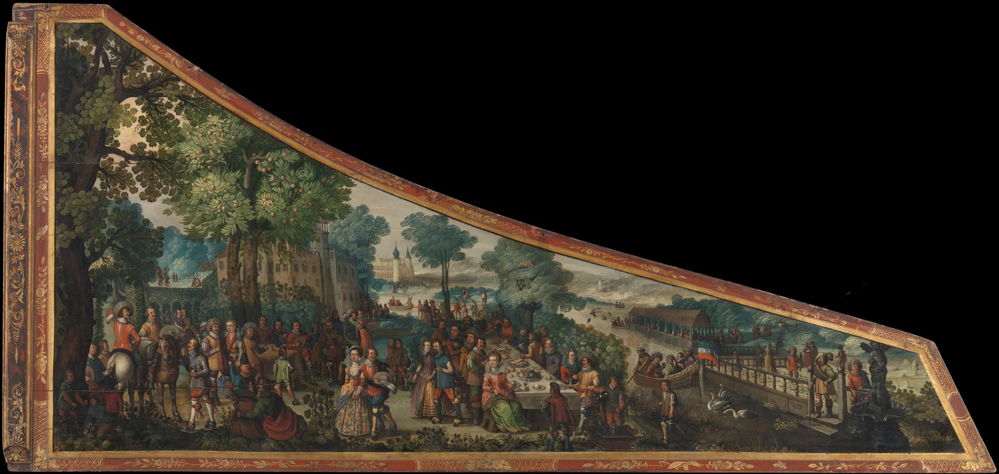 Deksel van een klavecimbel, detail