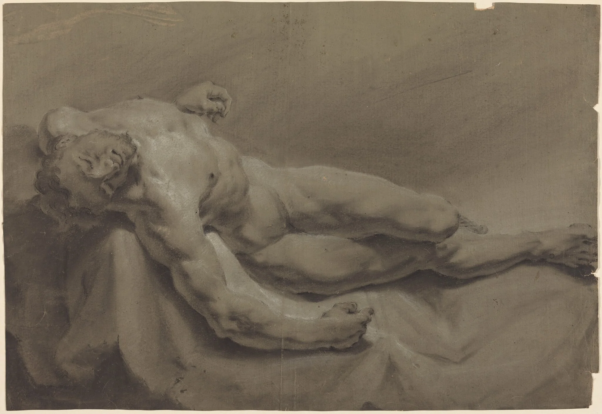 A Reclining Male Nude, detail