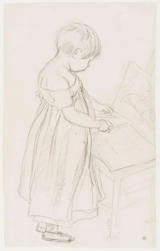 Sketch of his son John Frederick as a young child learning to draw, by Frederick Christian Lewis, 1809