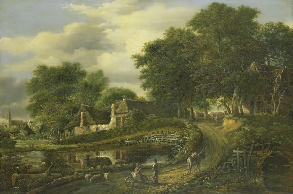 Landscape, by Julien Joseph Ducorron, oil, 1818