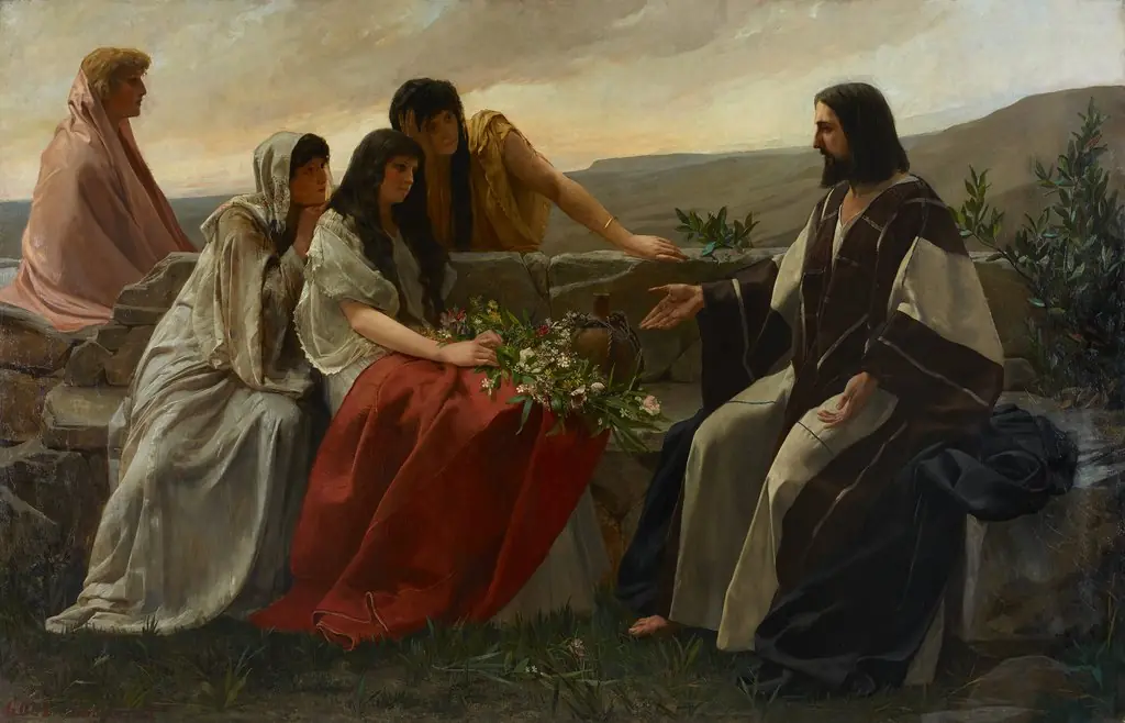 Christus und die Frauen, by Alexander Demetrius Goltz, oil, 1893