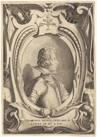 Francesco de' Medici, by Jacques Callot, ink, 1614