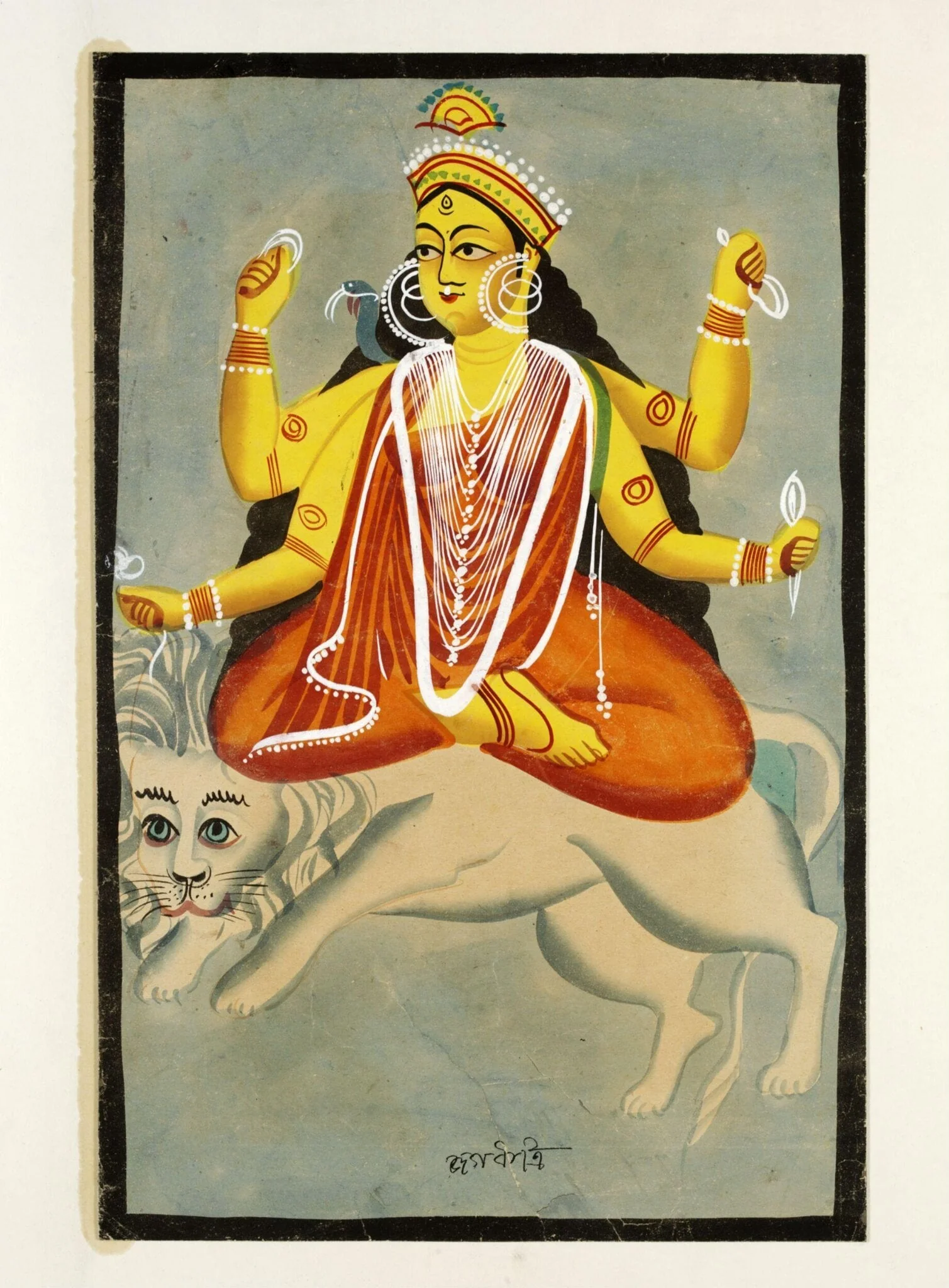 Durga as Jagaddhatri, detail
