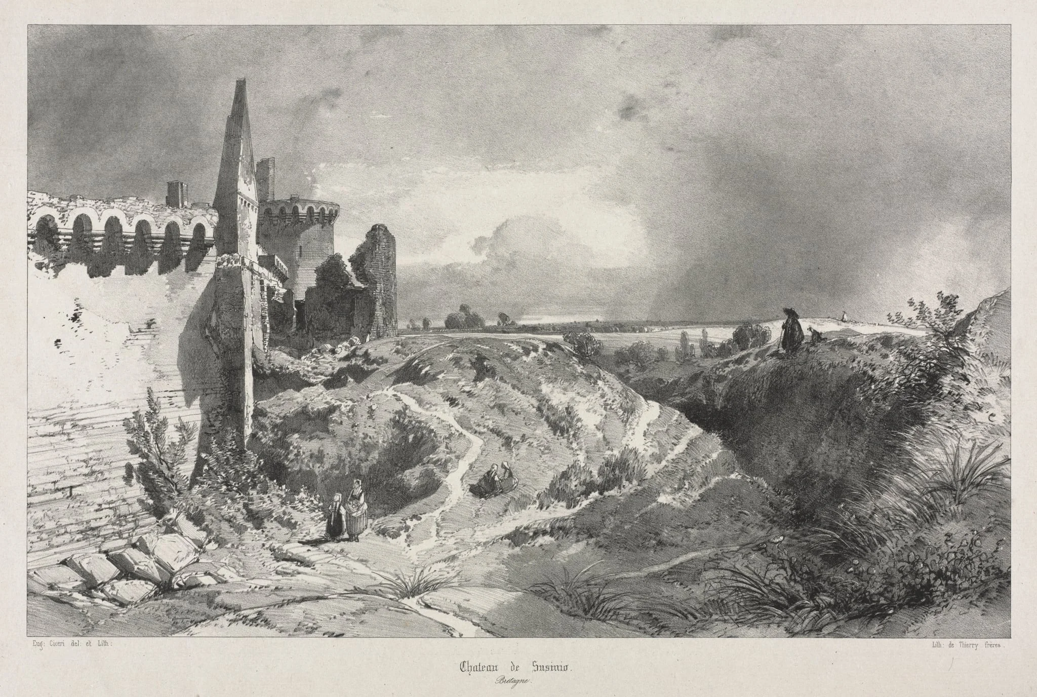 Voyages pittoresques et romantiques dans l'ancienne France. Bretagne: Chateau de Susinio, detail