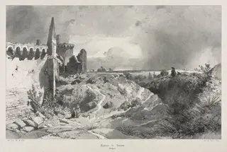 Voyages pittoresques et romantiques dans l'ancienne France.  Bretagne:  Chateau de Susinio, by Eugène Cicéri, 1845