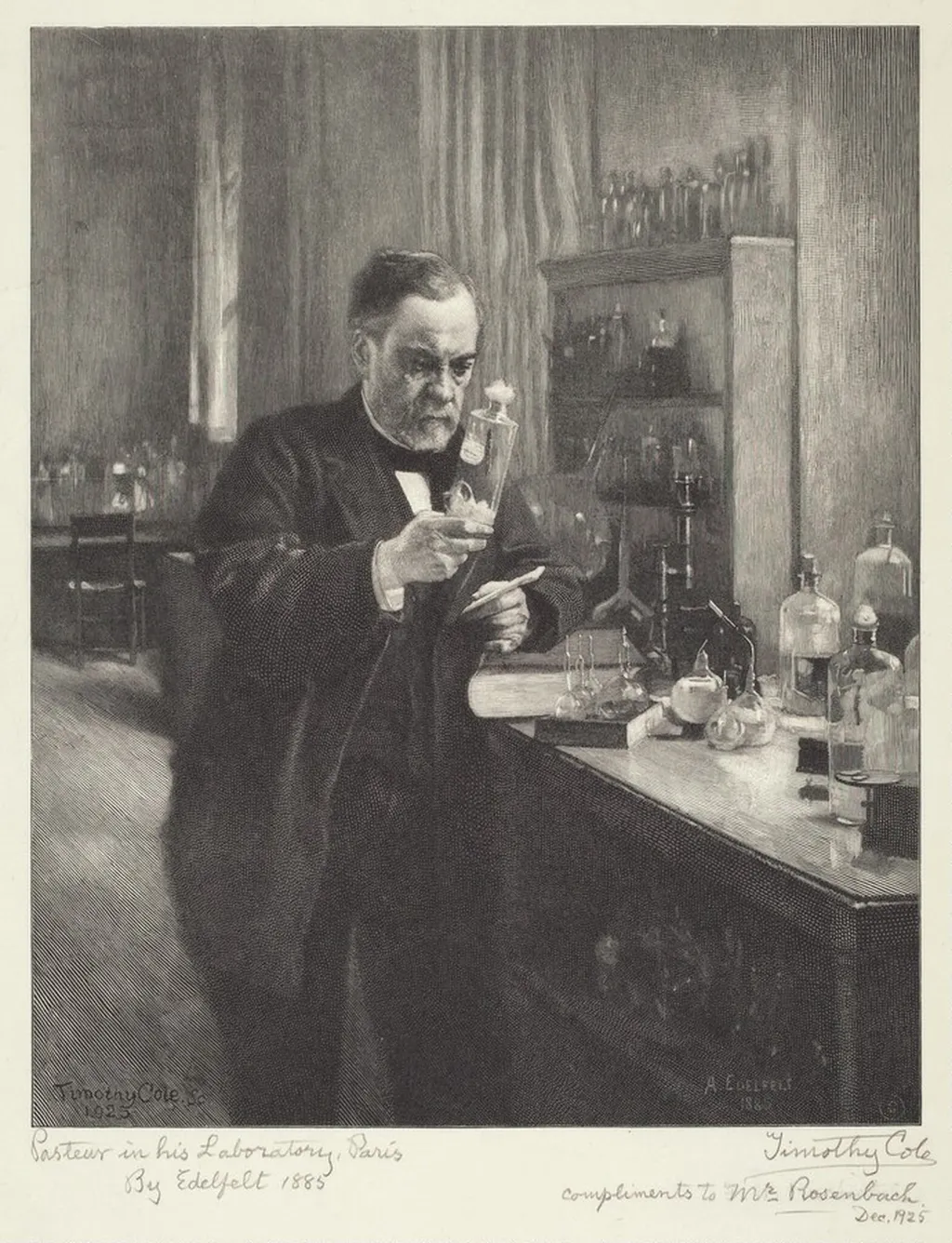 Dr. Pasteur, by Timothy Cole, ink, 1925