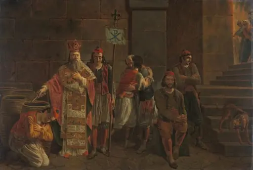 The Last Defenders of Missolonghi, 22 April 1826: an episode from the Greek War of Independence, by Joseph-Denis Odevaere, unspecified, 1826