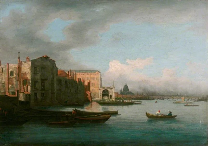 The Thames Looking Eastwards, with Somerset House, detail