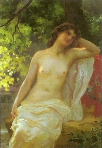 Seated Female Nude (Effluves d'Été), detail