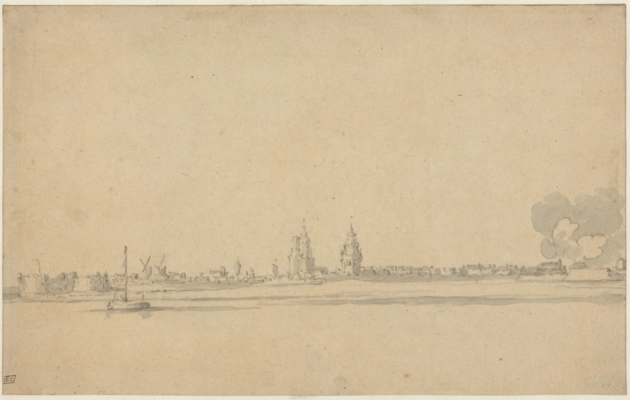 View of a Dutch Town (Delft?), detail