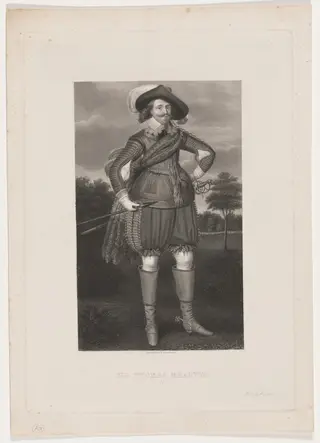 Sir Thomas Meautys, Secretary to Sir Francis Bacon, by William Greatbach, ink, 1841