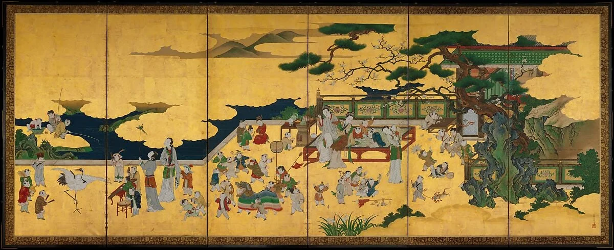 狩野永納筆 唐子遊図屏風|One Hundred Boys, detail