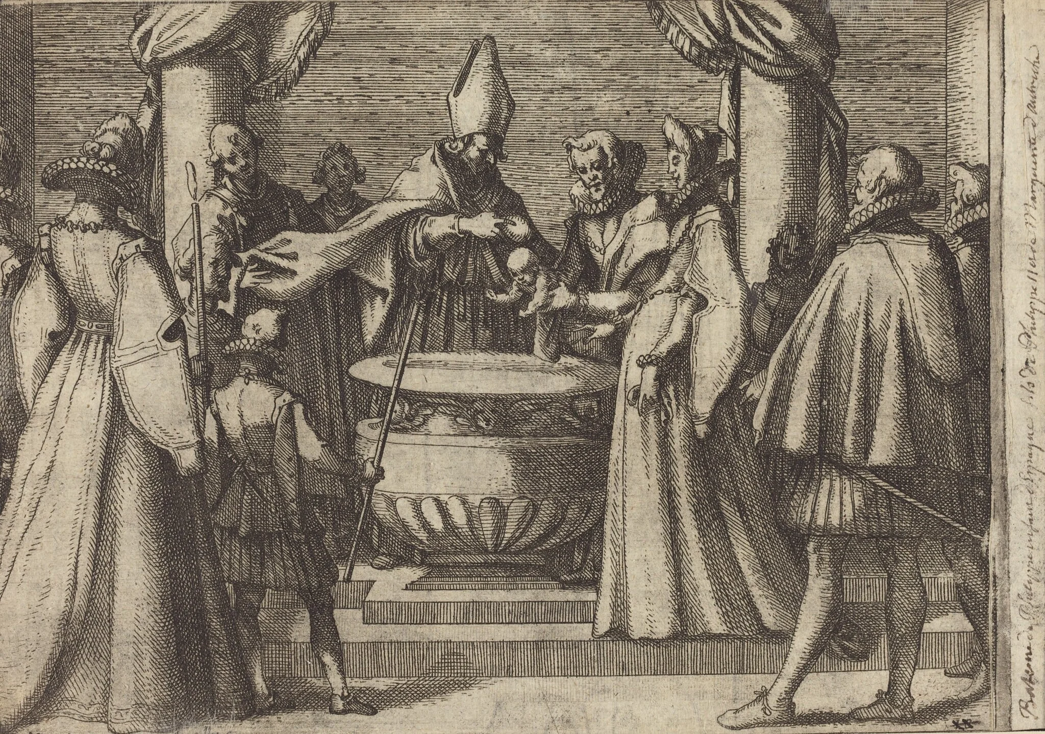 Baptism of the Prince of Spain [verso], detail