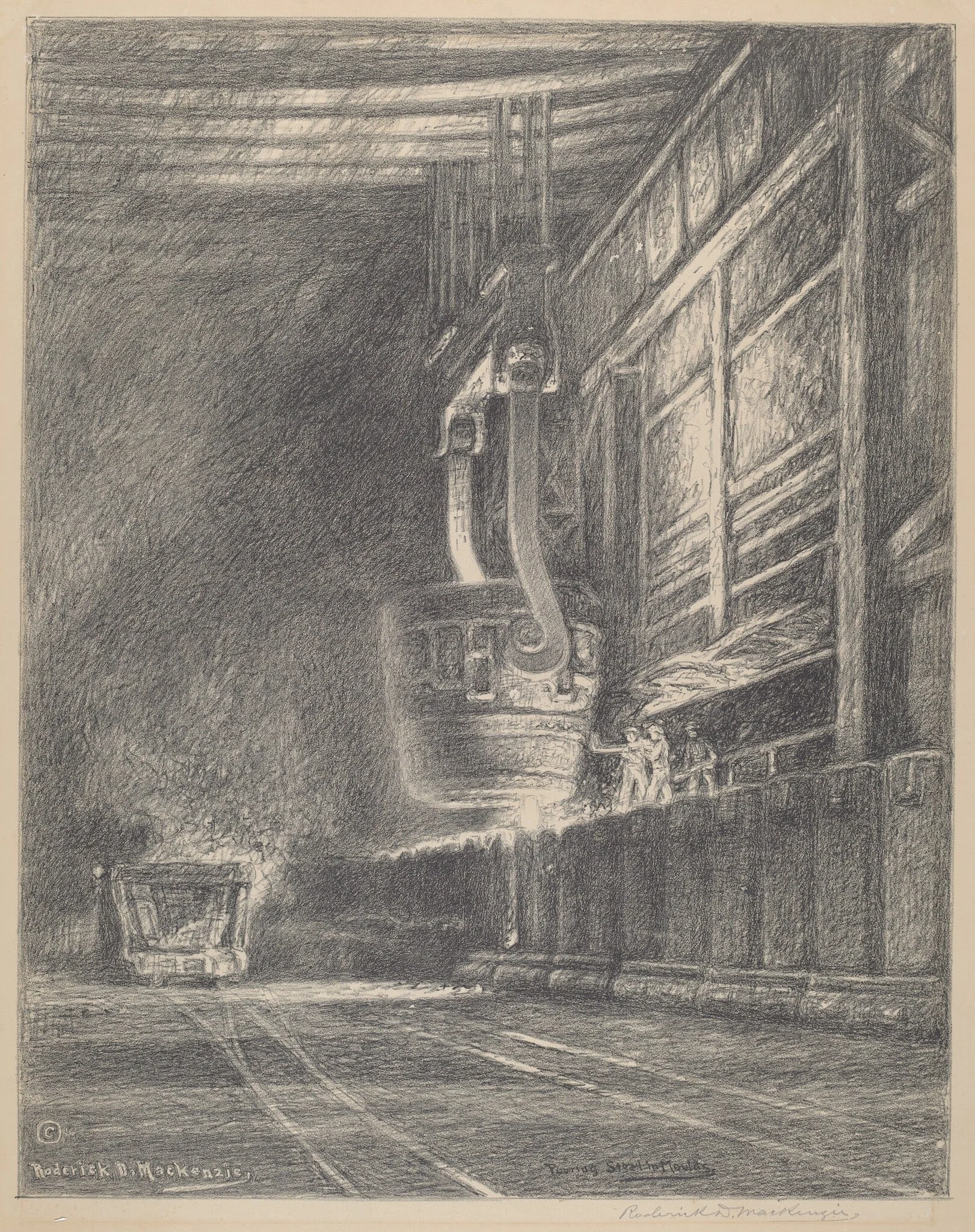 Pouring Steel In Moulds, detail