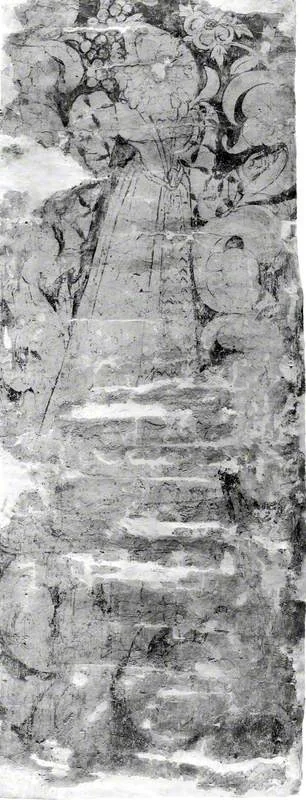 Woman with Rose and Grapes (from Stodmarsh Court, Kent), detail