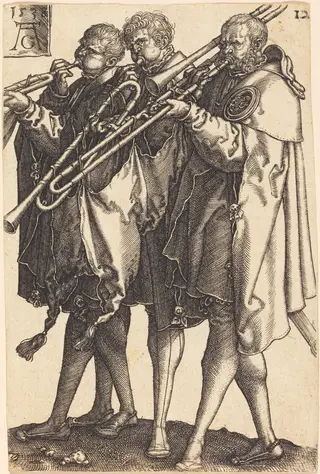 Large Wedding Dancers, by Heinrich Aldegrever, ink, 1538