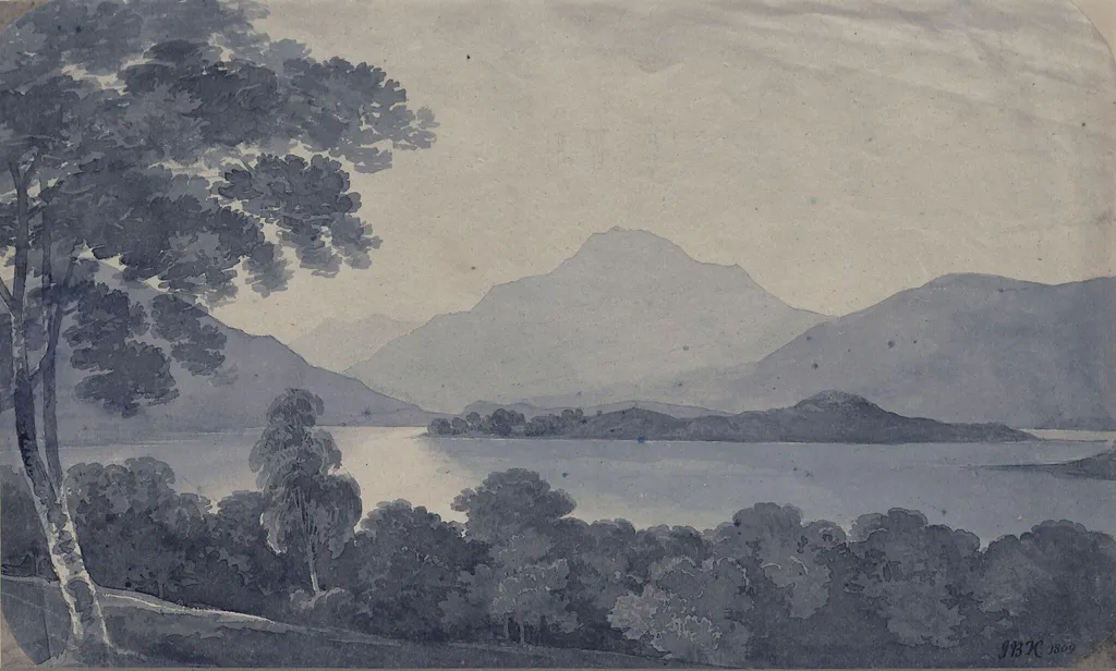 Lake Scene, by John Baverstock Knight, watercolor, 1809