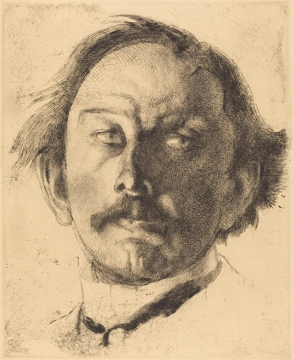 Jules Destrée, by Paul-Albert Besnard, ink, 1917