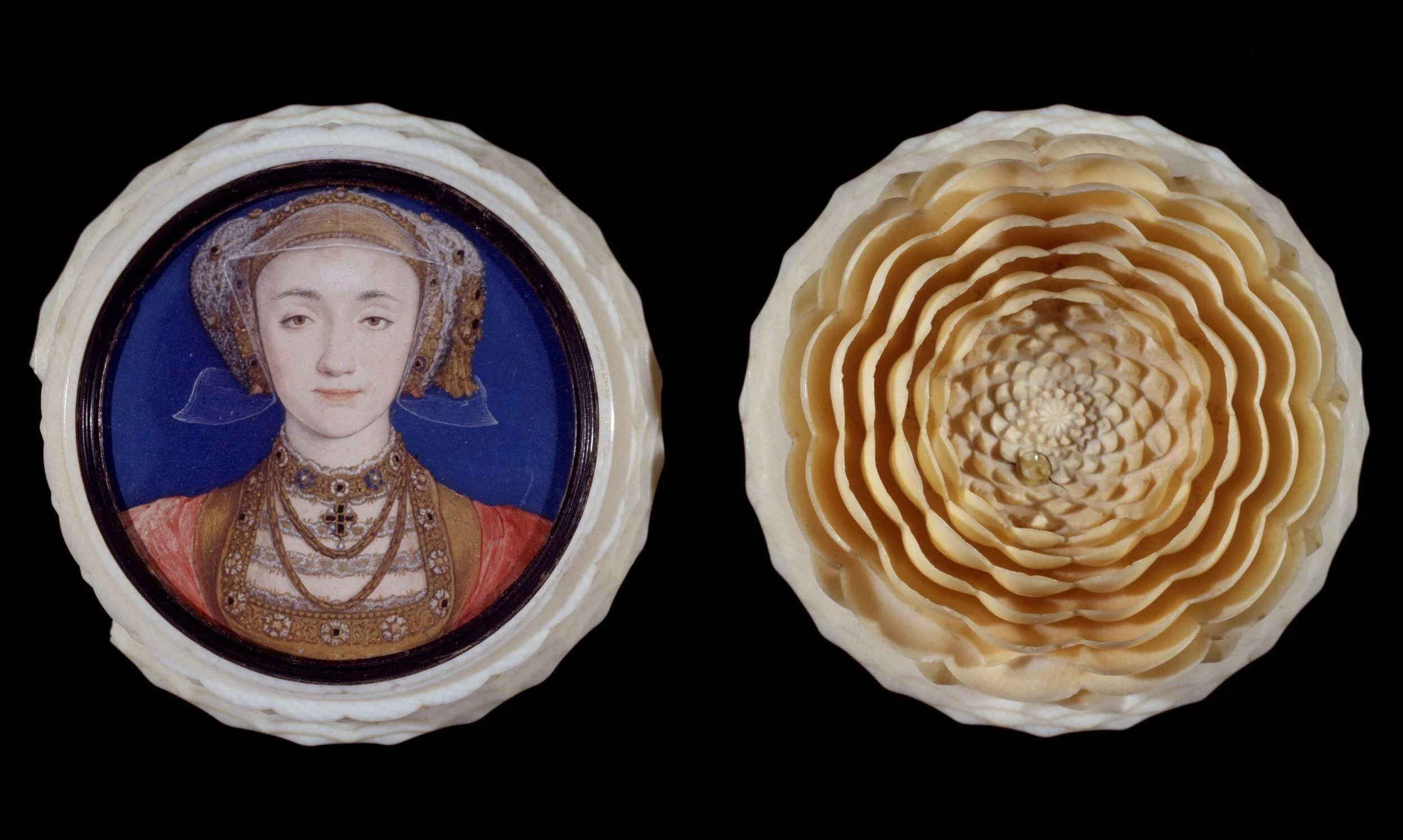 Portrait miniature of Anne of Cleves (1515-1557), detail