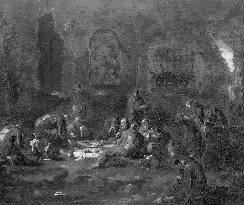 Monks at Supper, by Alessandro Magnasco, oil, 1712