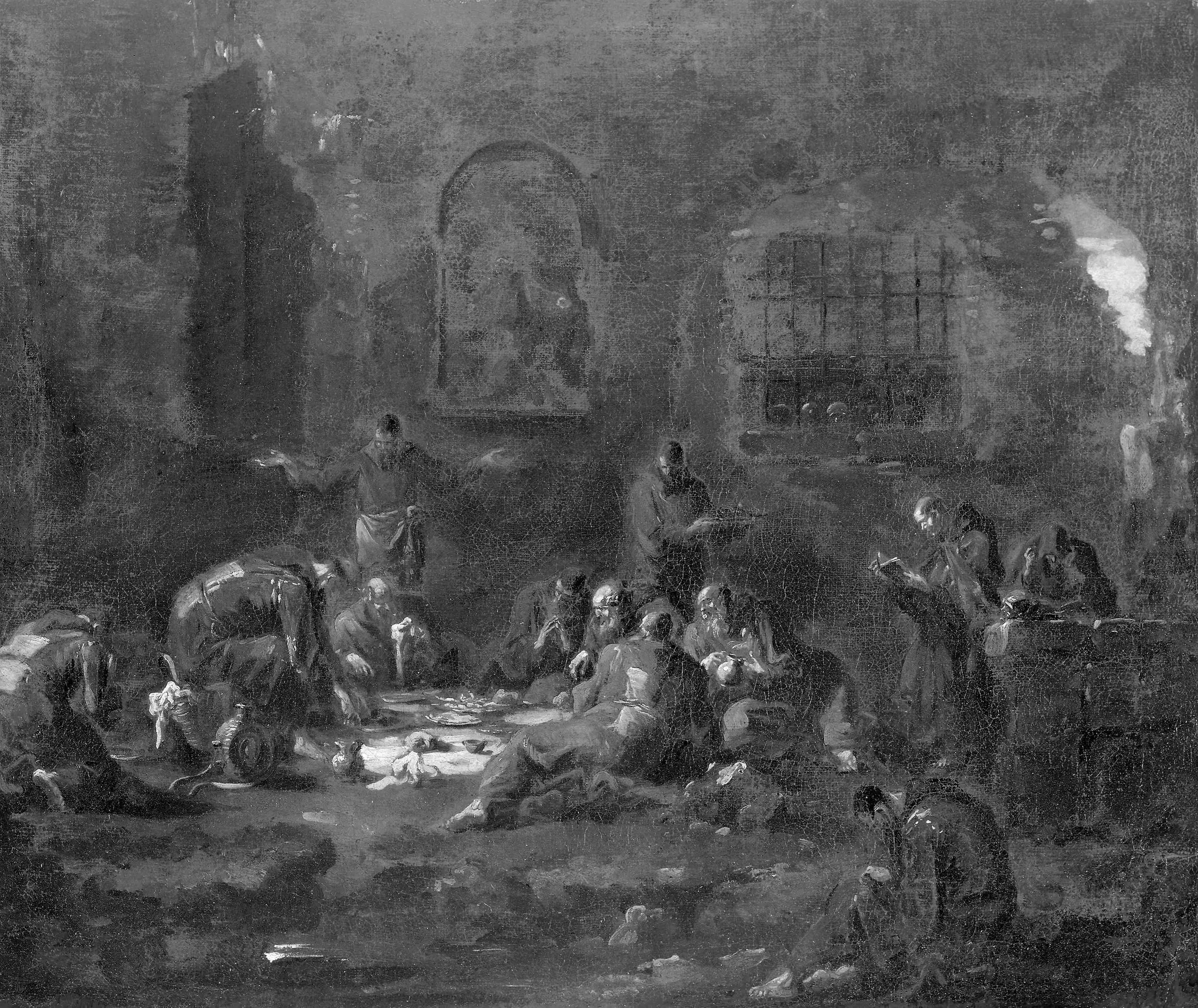 Monks at Supper, detail
