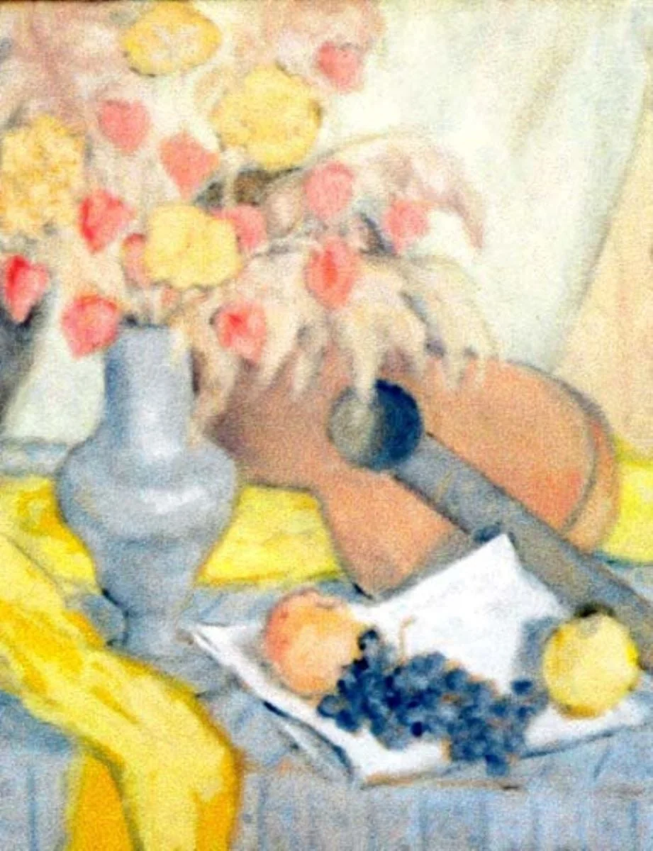 Natură moartă cu chitară, detail