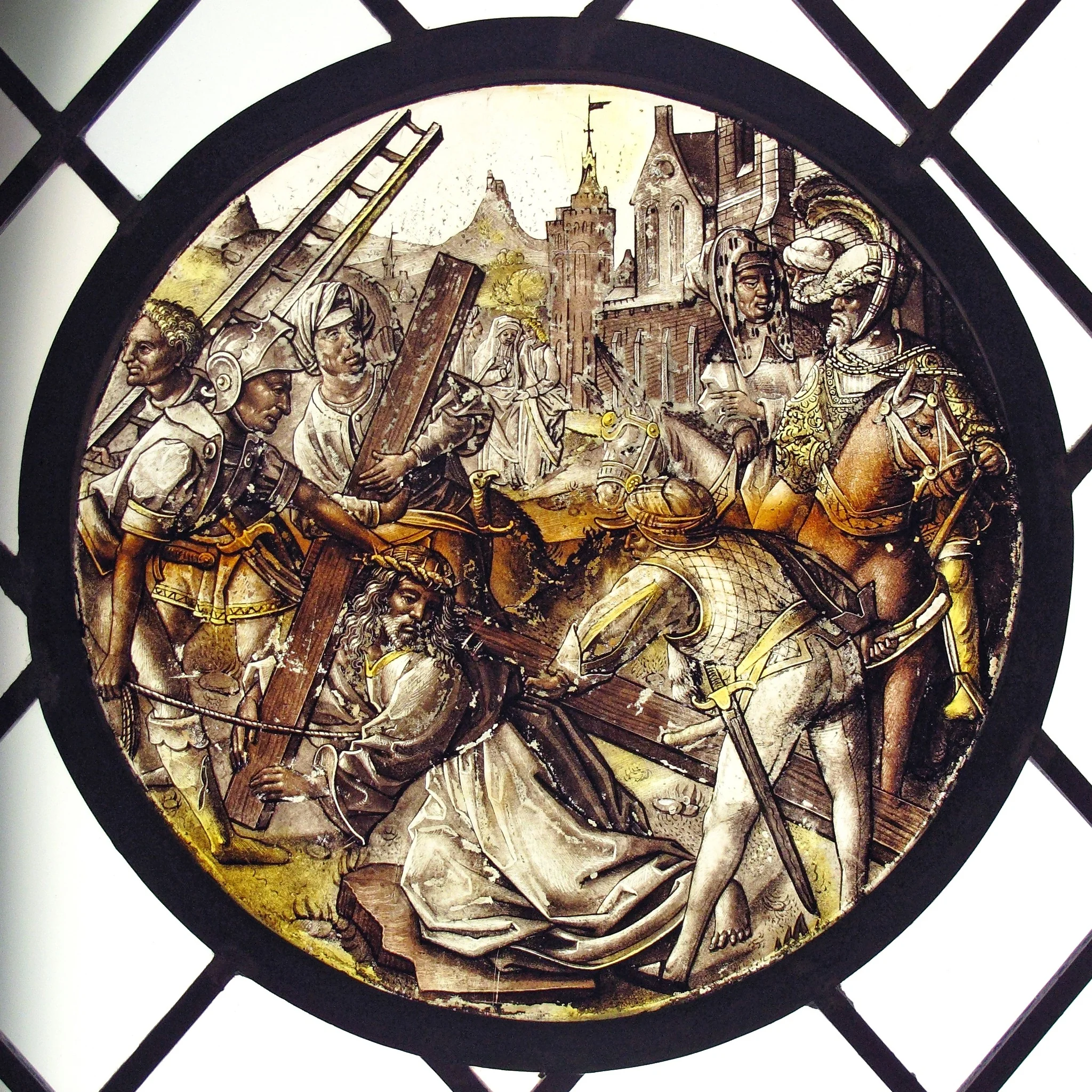 Roundel with Christ Bearing the Cross, detail