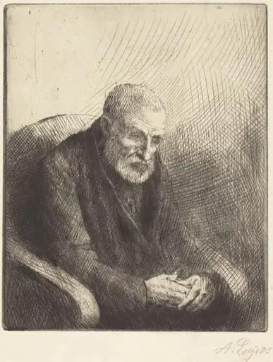 Paralytic (Le paralytique), by Alphonse Legros, ink, 1874