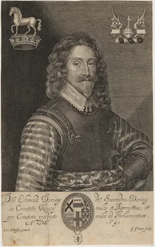 Sir Edward Dering, by George Glover, ink, 1633