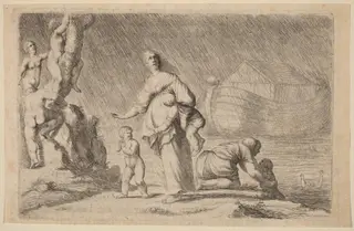 Noah's Ark and the Flood, by Willem Basse, ink, 1634