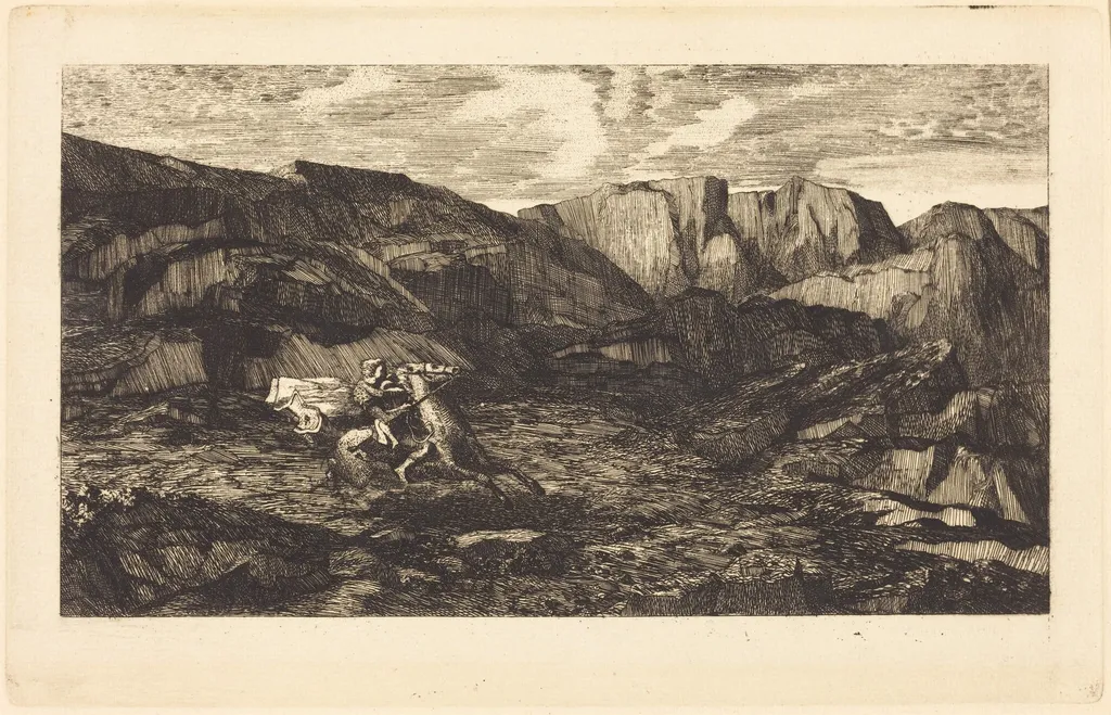 La Peur (Fear), by Odilon Redon, ink, 1865