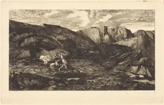 La Peur (Fear), by Odilon Redon, ink, 1865