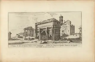 Veduta del Arco di Septimio Severo, et del Campidoglio, by Israël Silvestre, ink, 1650