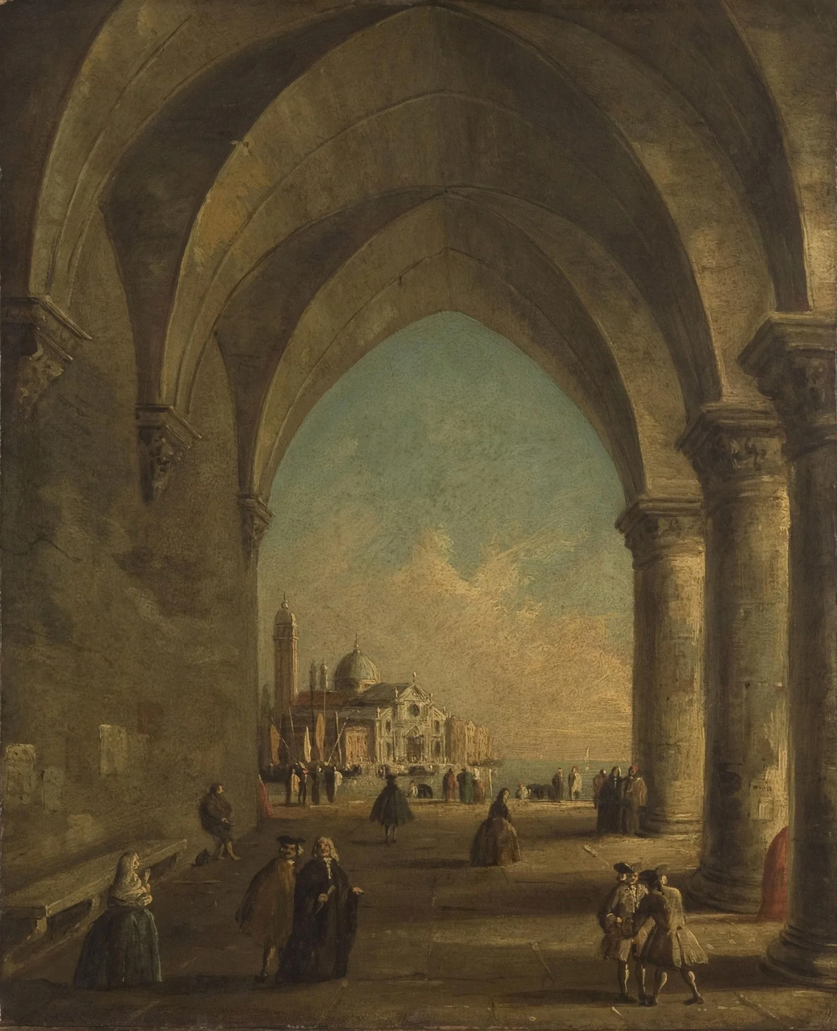 San Giorgio Maggiore Seen through the Arches of the Doge's Palace, detail