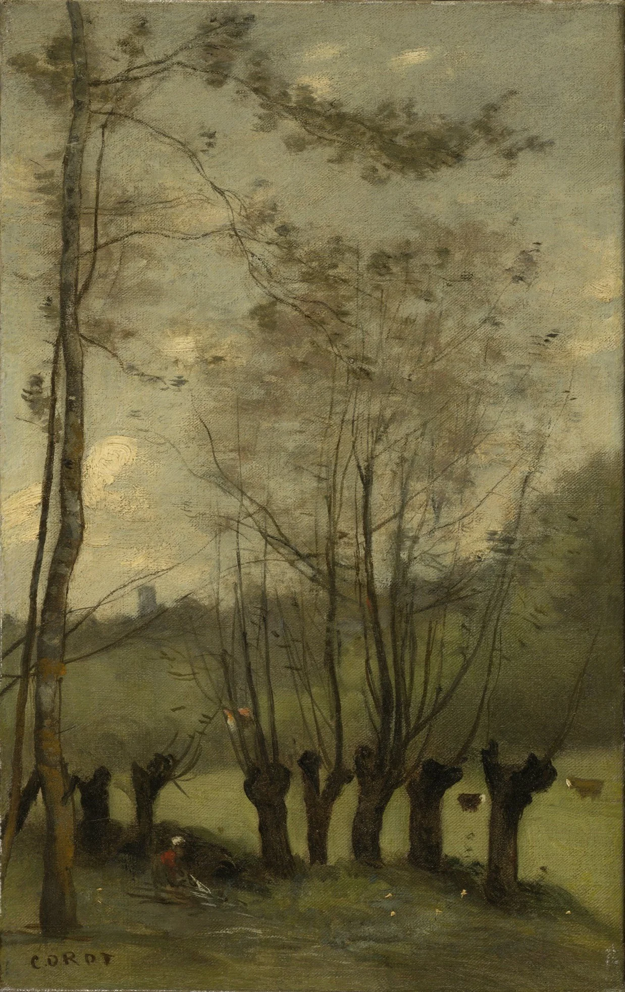 Meadow with Willows, Montlhéry, detail
