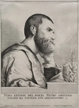 Portrait of Pietro Aretino, by Wenceslaus Hollar, 1649