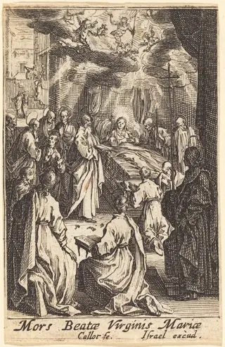 The Death of the Virgin, by Jacques Callot, ink, 1634