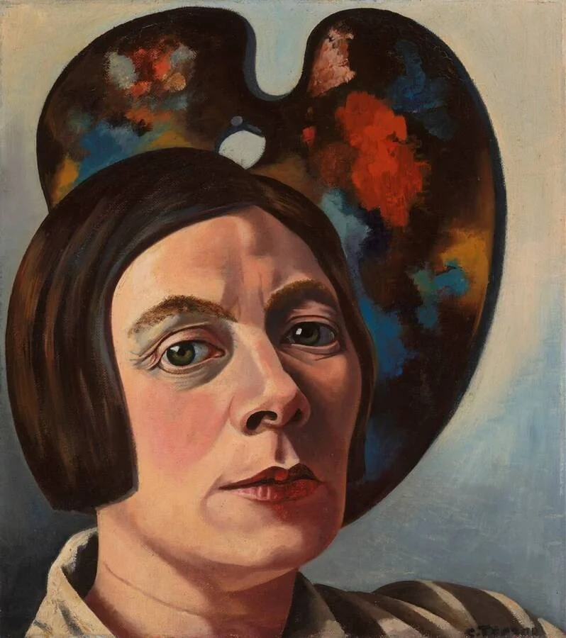 Zelfportret tegen palet, detail