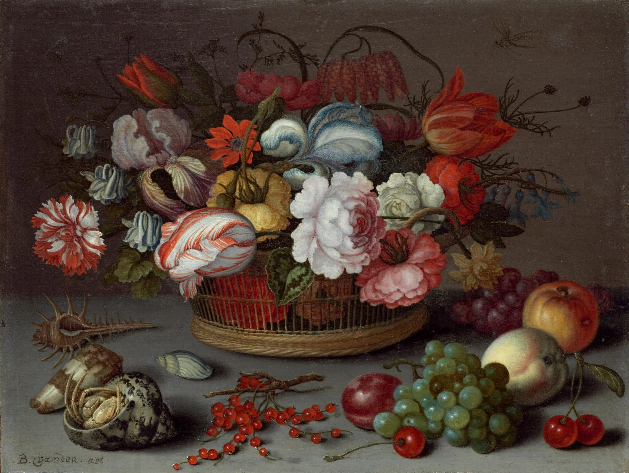 Basket of Flowers, detail