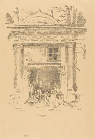The Whitesmiths, Impasse des Carmélites, by James McNeill Whistler, ink, 1894