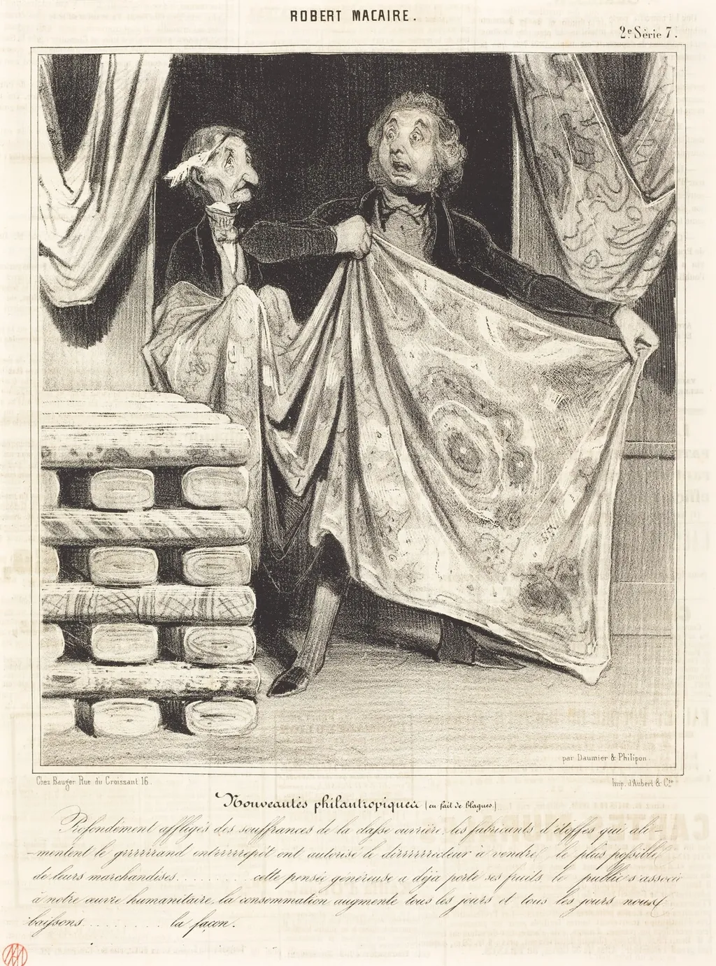 Nouveautés philantropiques..., by Honoré Daumier, ink, 1841