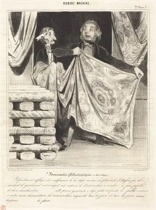 Nouveautés philantropiques..., by Honoré Daumier, ink, 1841