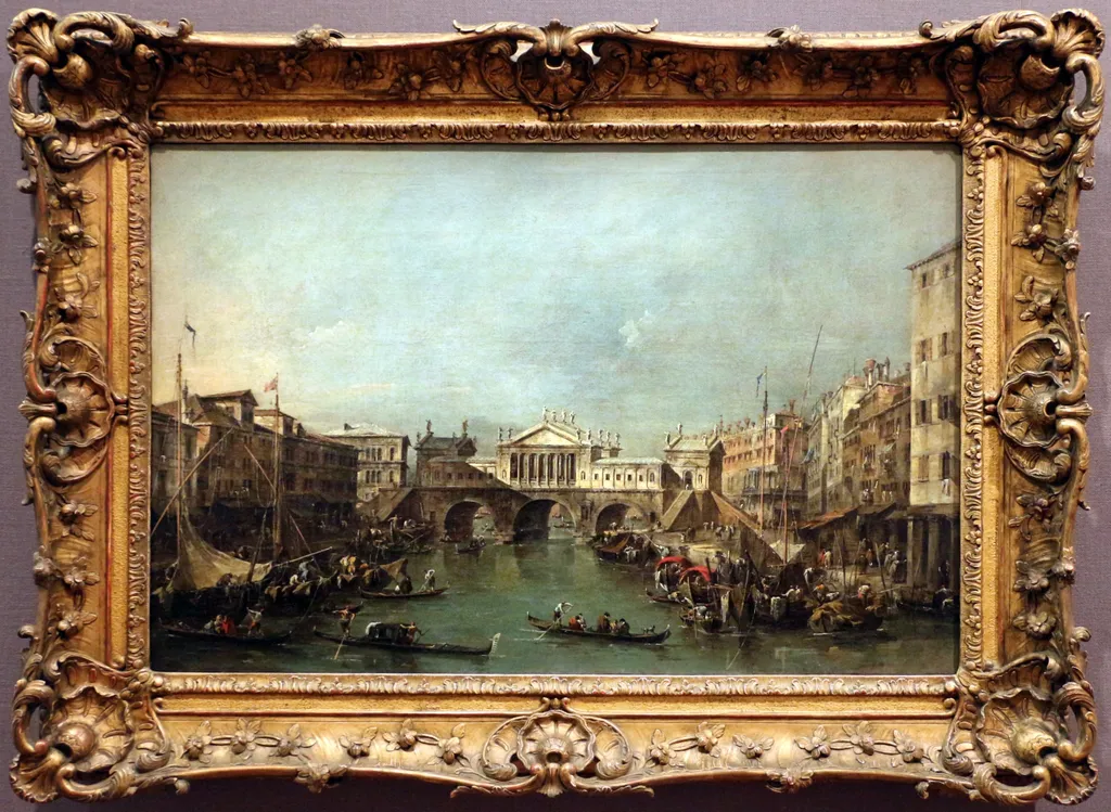 A ponte Rialto de acordo com o projeto de Palladio, by Francesco Guardi, unspecified, 1770