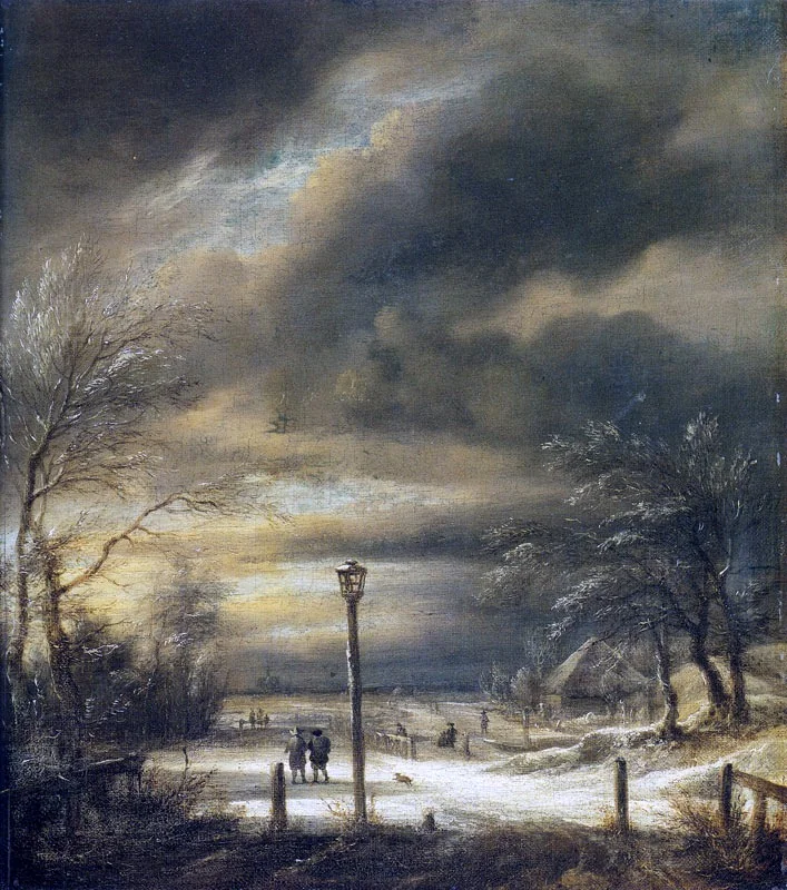 Winter Landscape near Haarlem, detail