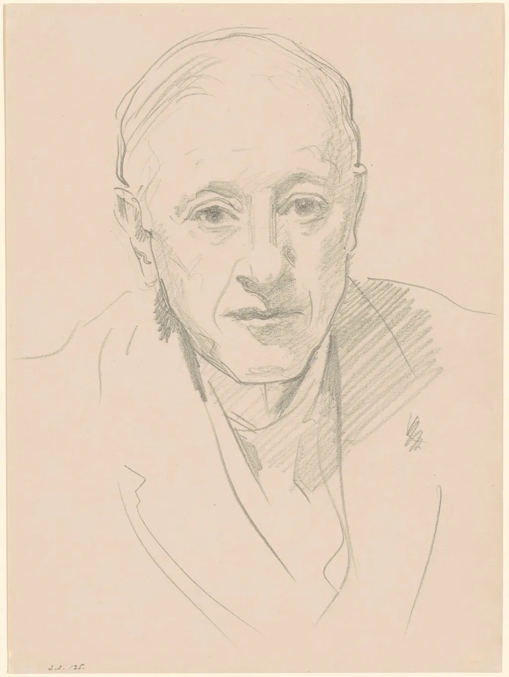Bust of a Man, by John Singer Sargent, graphite, 1892