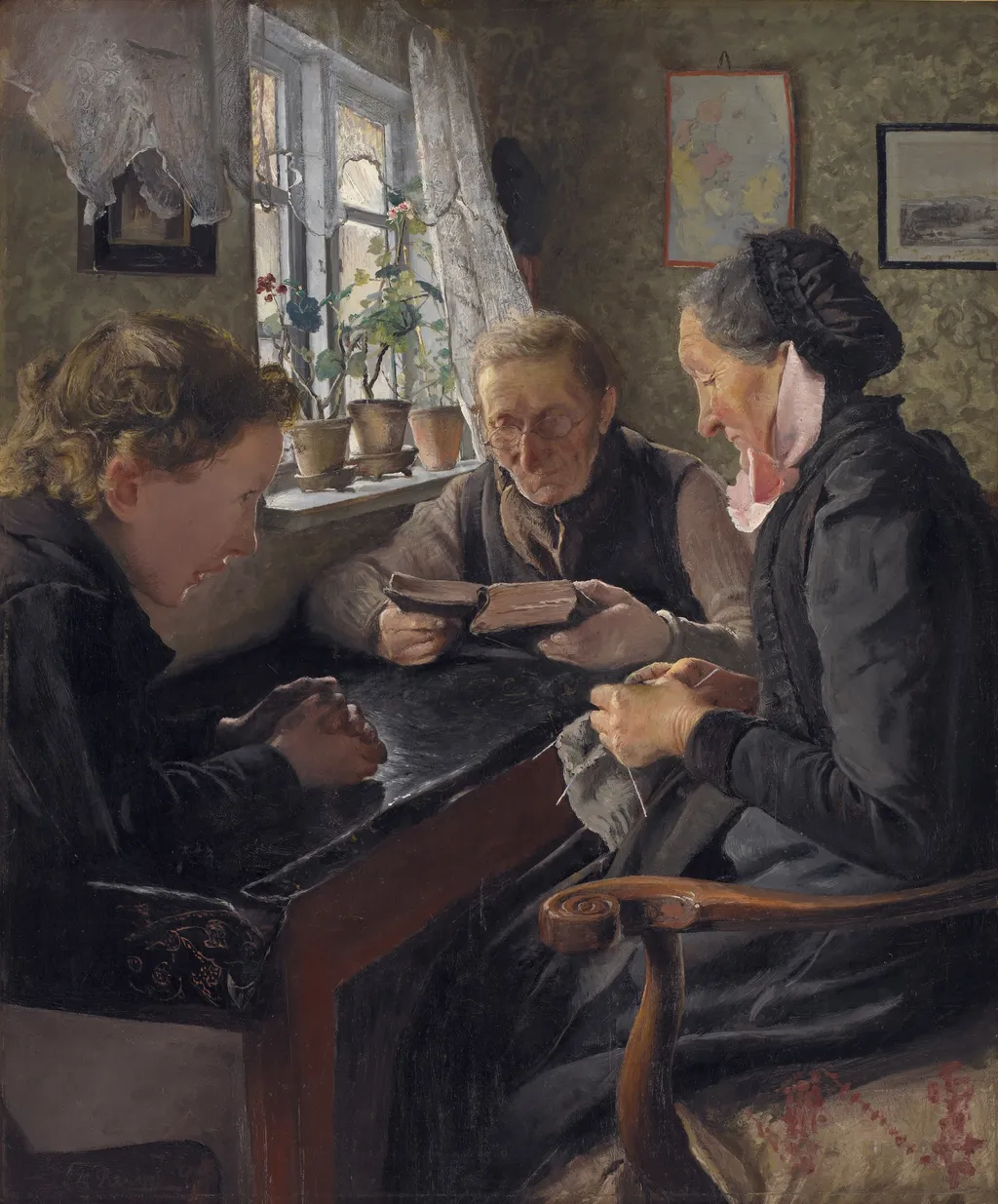 A Child Visiting his Grandparents on a Sunday, by Laurits Andersen Ring, oil, 1900